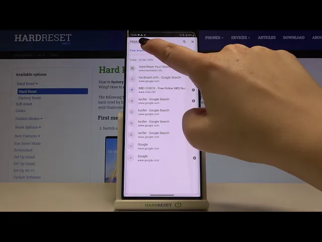 Video thumbnail for How to Clear Browsing Data in LG WING – Delete Google Searches