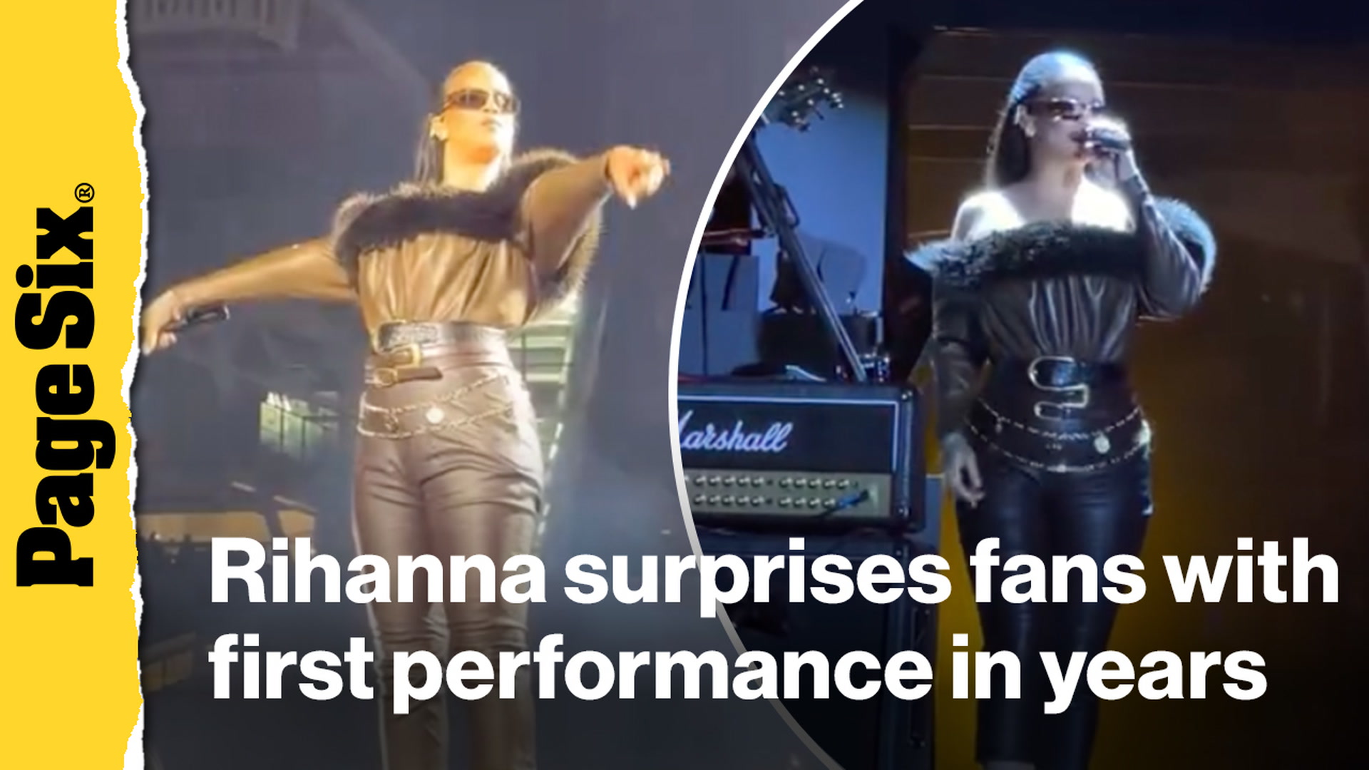 Video thumbnail for Watch Rihanna surprise fans with her first performance in years at Jay-Z concert