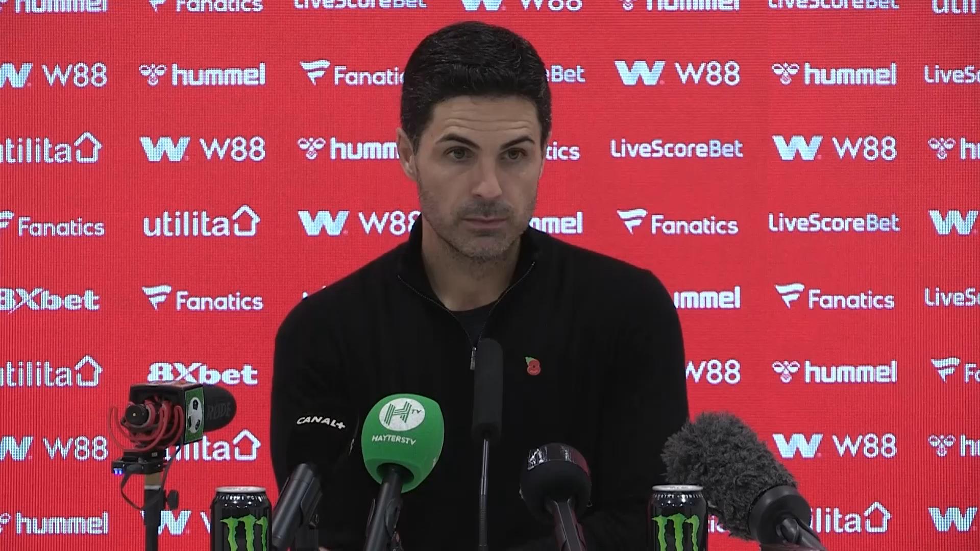 'Video thumbnail for 'A pain in my tummy because I don't want to concede' - Arteta on Arsenal's first goals conceded in a month'