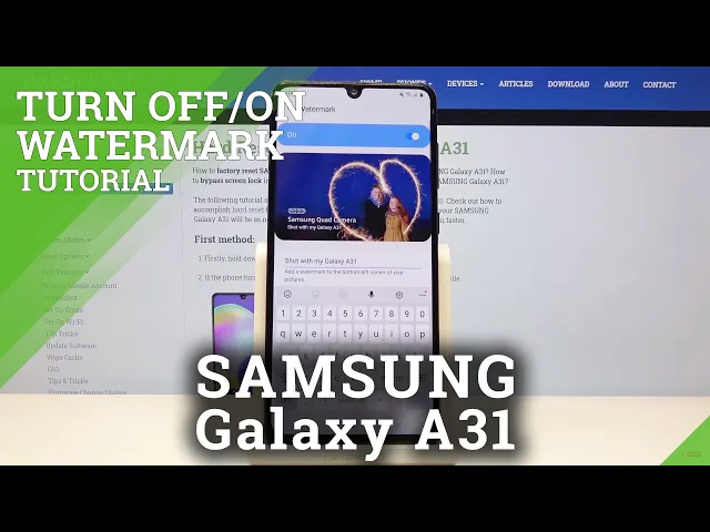 Video thumbnail for How to Customize Camera Watermark in SAMSUNG Galaxy A31 – Personalize Watermark Look