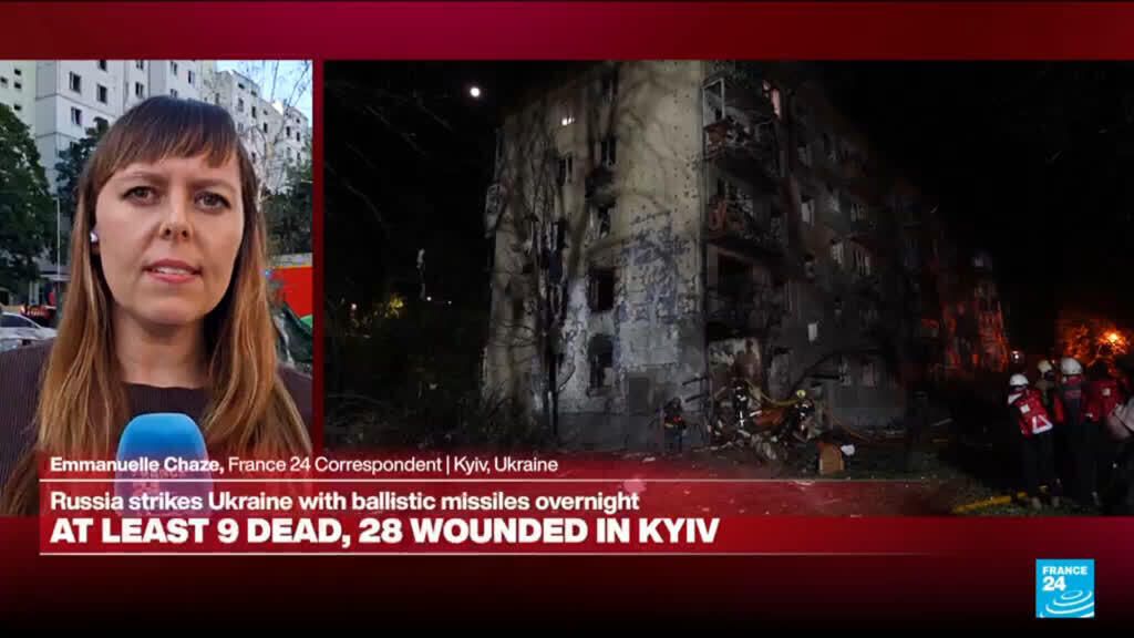 Video thumbnail for At least 9 dead, 28 wounded in Kyiv after Russian strikes