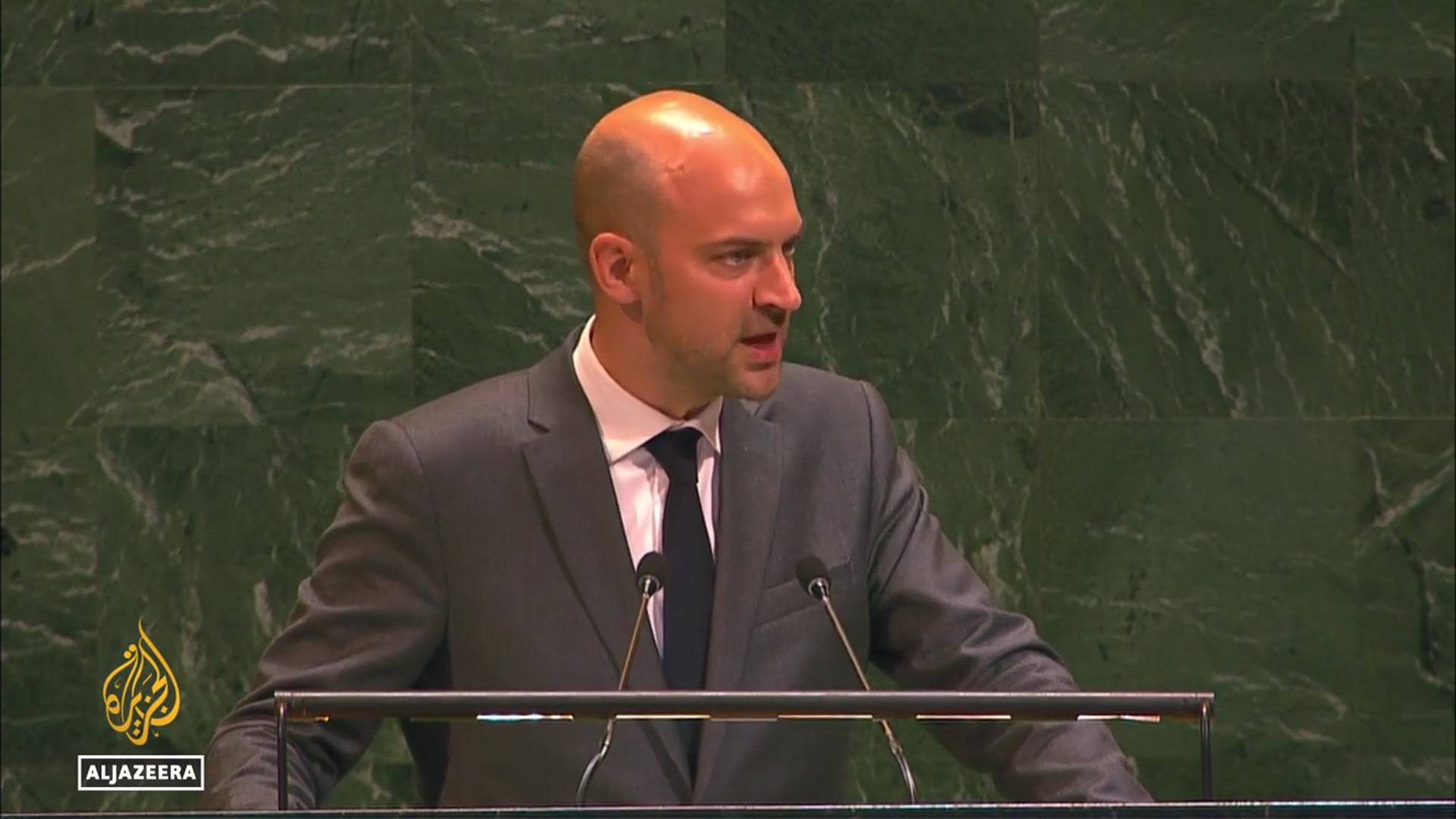 'Video thumbnail for UN summit pushes for two-state solution amid US, Israel boycott'