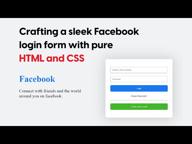 Video thumbnail for Crafting a sleek Facebook login form with pure HTML and CSS!