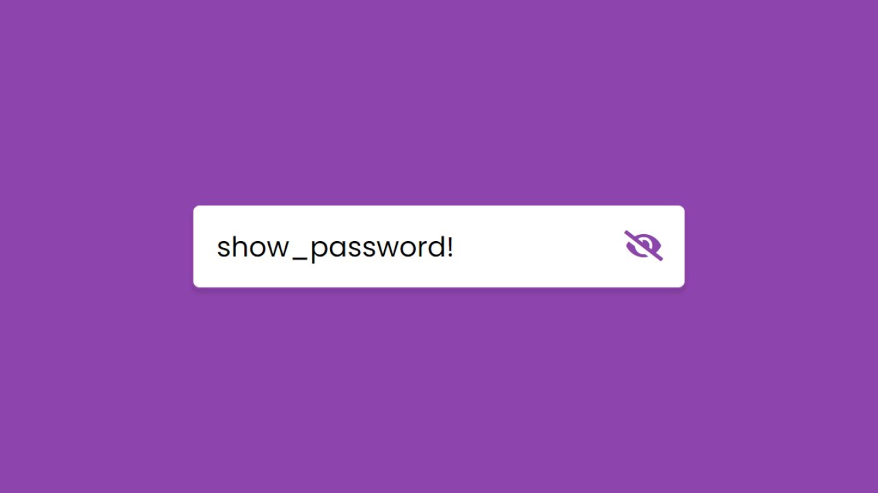 'Video thumbnail for Password Show or Hide Toggle using HTML CSS & JavaScript'