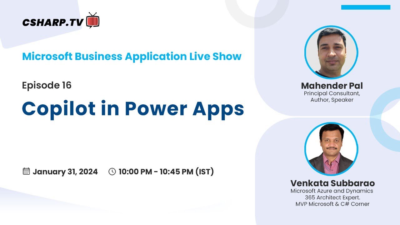 'Video thumbnail for Copilot in Power Apps - Microsoft Business Application Live Show Ep.16'