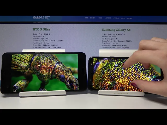 Video thumbnail for Display Comparison Between HTC U Ultra & SAMSUNG Galaxy A6 | Check Screen Quality