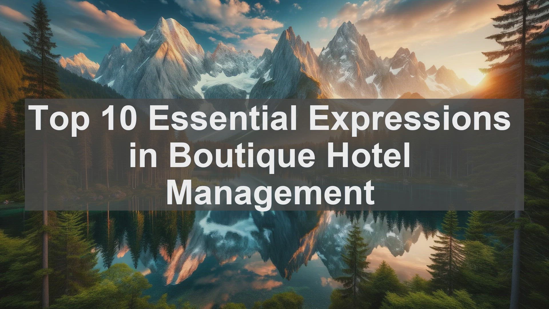 'Video thumbnail for Top 10 Essential Expressions in Boutique Hotel Management'