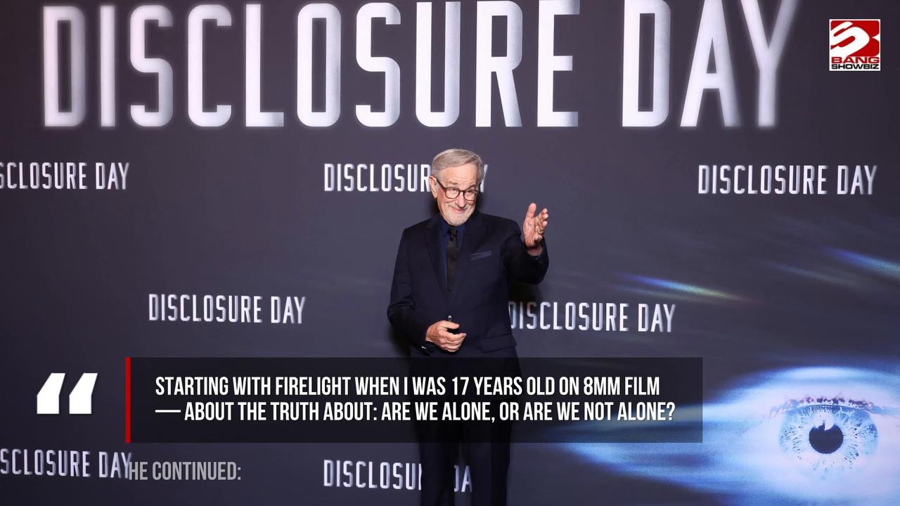 Video thumbnail for Steven Spielberg reveals Disclosure Day is 'summation' of all his sci-fi films