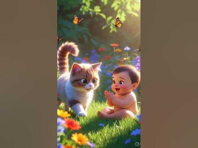 Video thumbnail for Little Baby Big Laugh 😍 #aianimation #cookingcat