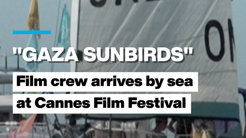 Video thumbnail for “Gaza Sunbirds”: Film crew arrives by sea at Cannes Film Festival