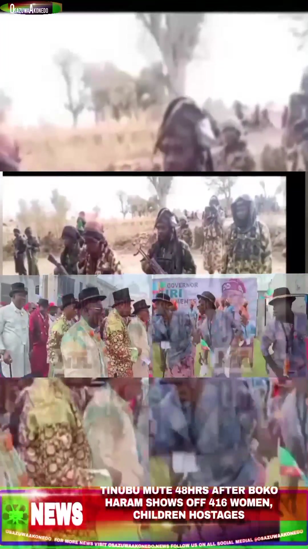 Tinubu Mute 48hrs After Boko Haram Shows Off 416 Women, Children Hostages