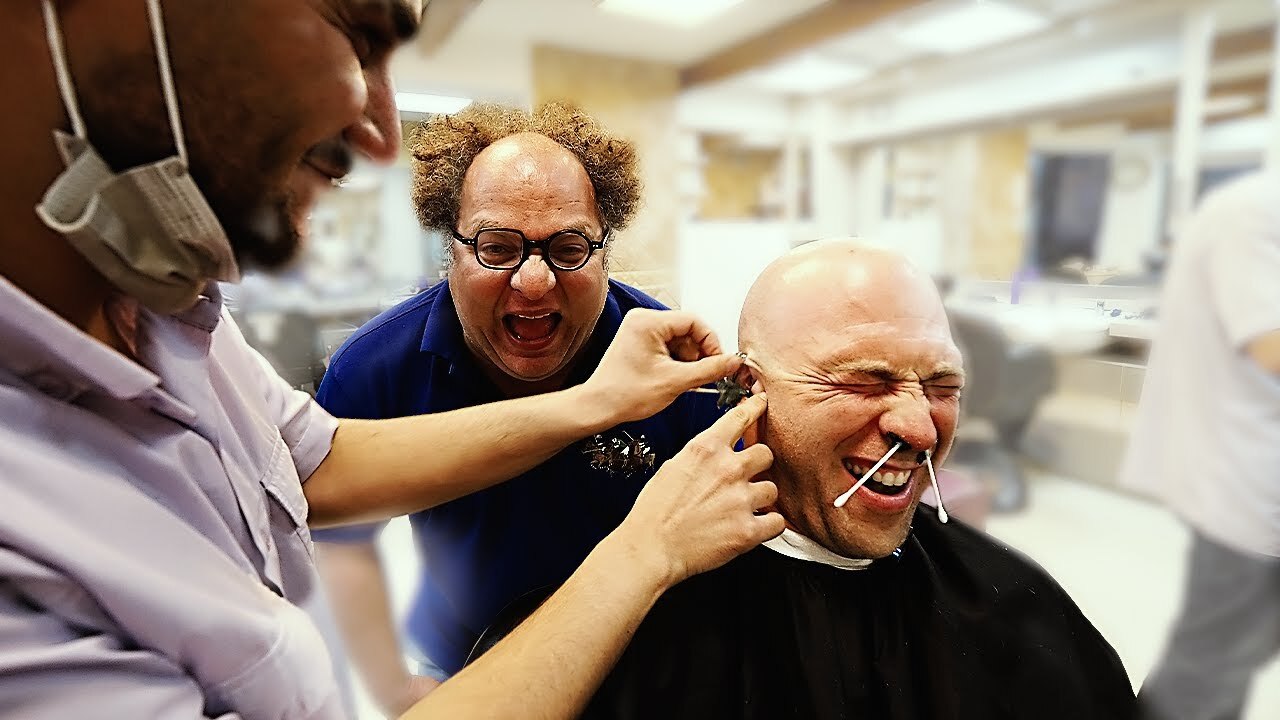 Video thumbnail for Persian HAIRCUT EXPERIENCE in Tehran!! Full Shave and Ear Waxing in Iran!!