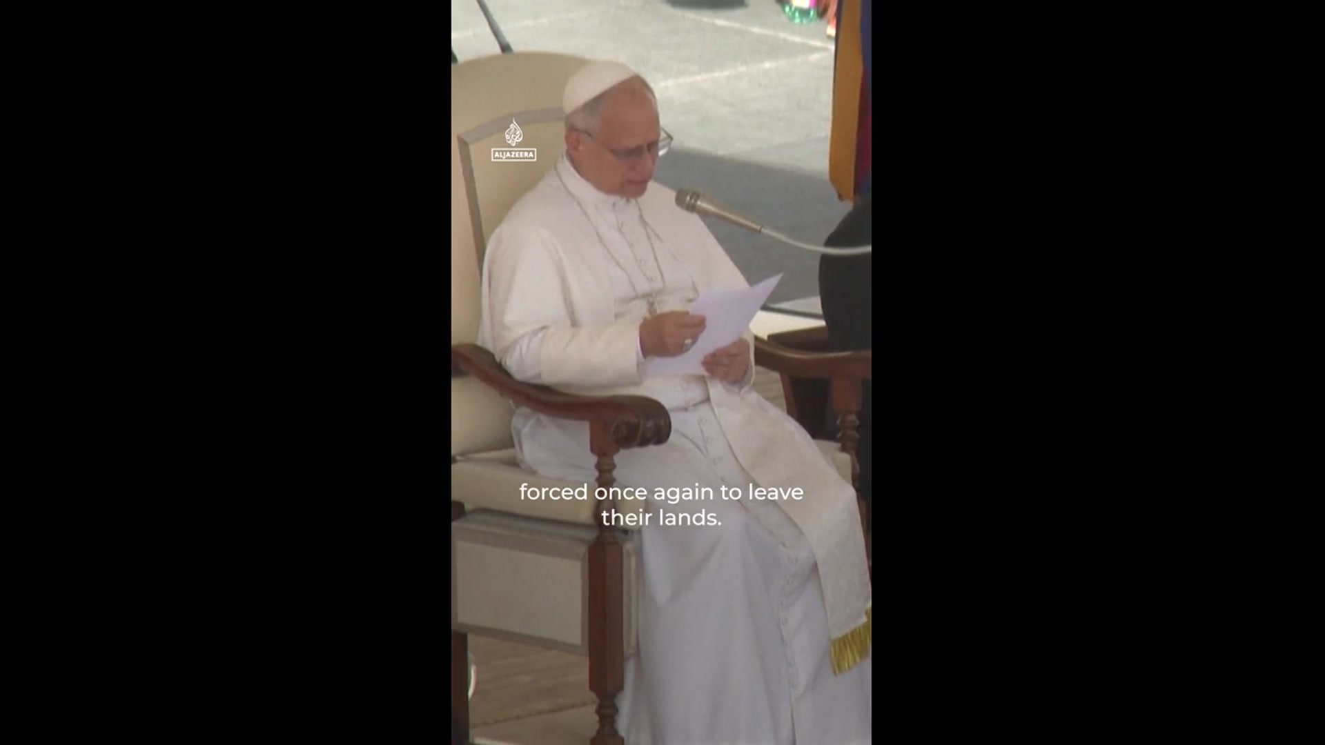 'Video thumbnail for Pope denounces Israel’s forced displacement of Palestinians in Gaza'