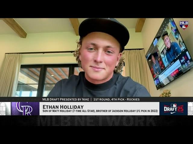 Video thumbnail for Ethan Holliday Talks About Being Draft Fourth Overall in 2025 MLB Draft!