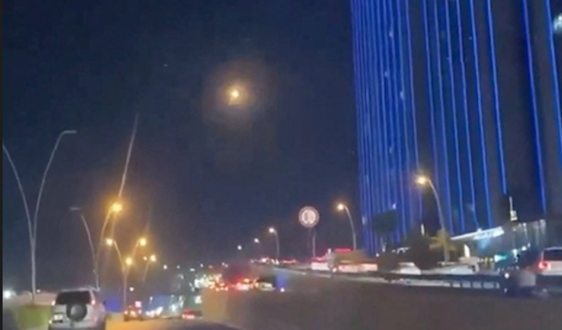 Video thumbnail for Air defences intercept drones over Erbil, Iraq