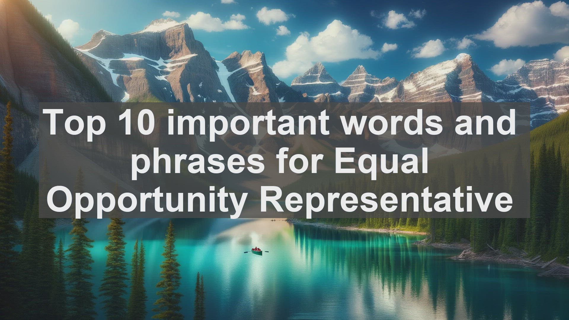 'Video thumbnail for Top 10 important words and phrases for Equal Opportunity Representative'