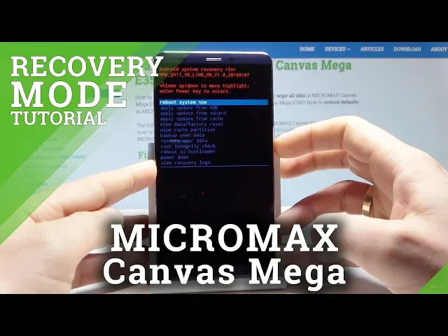 Video thumbnail for MICROMAX Canvas Mega Recovery Mode - How to Enter & Quit Recovery Menu