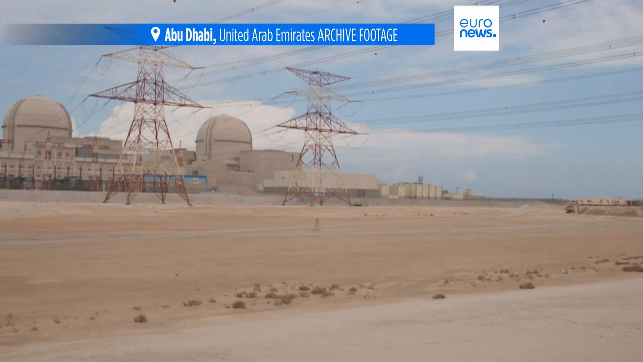 Video thumbnail for Drone strike sparks fire near UAE nuclear plant amid Iran ceasefire tension