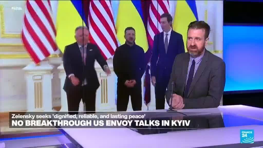 Video thumbnail for Signs of progress after US envoys Witkoff and Kushner hold talks in Ukraine?