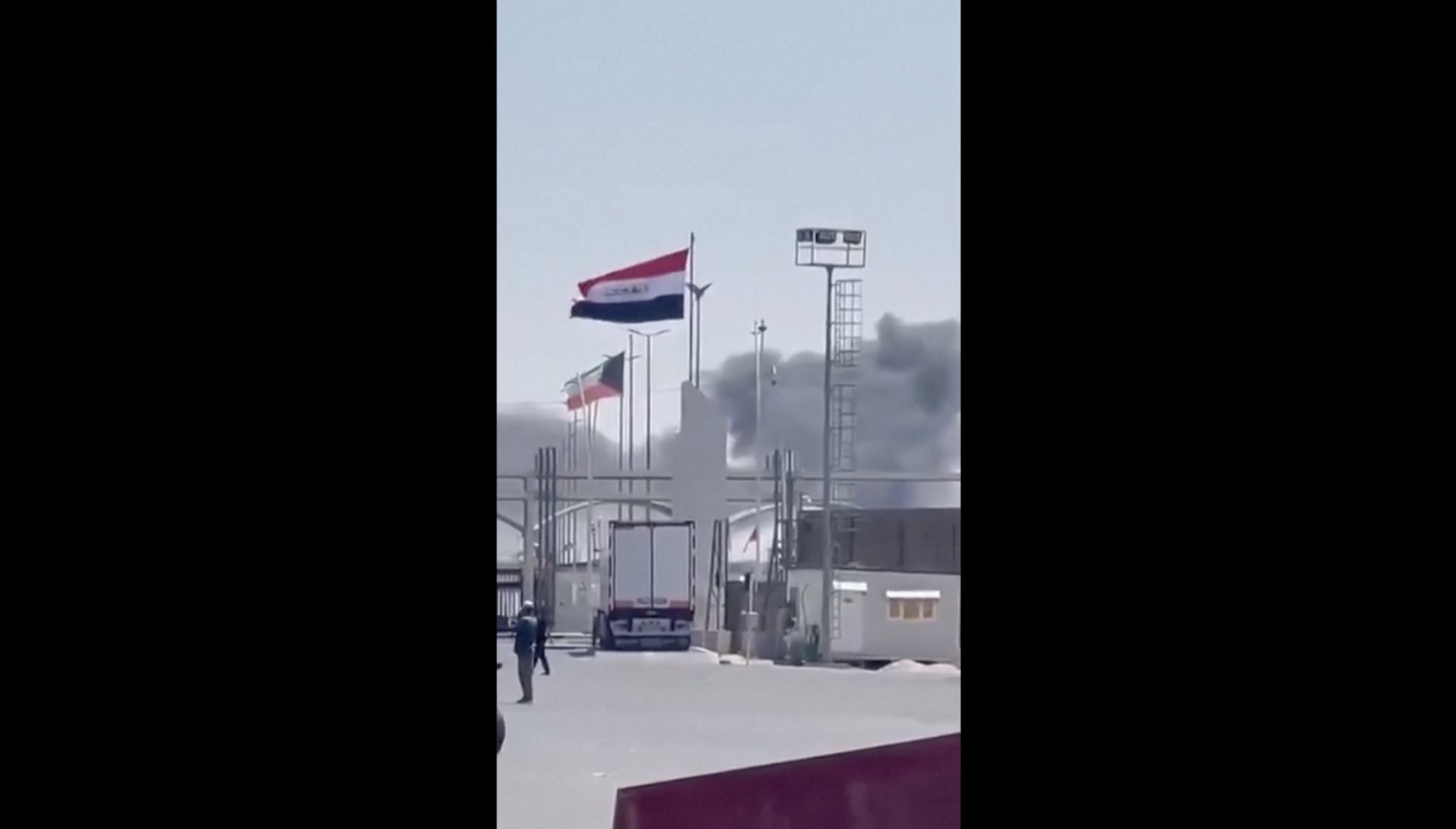 Video thumbnail for Kuwait-Iraq border crossing hit in drone attack