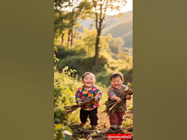 Video thumbnail for Cutest Babies Collecting Wood in Forest | Laughing and Loving Every Moment | Trending Reels #fyp