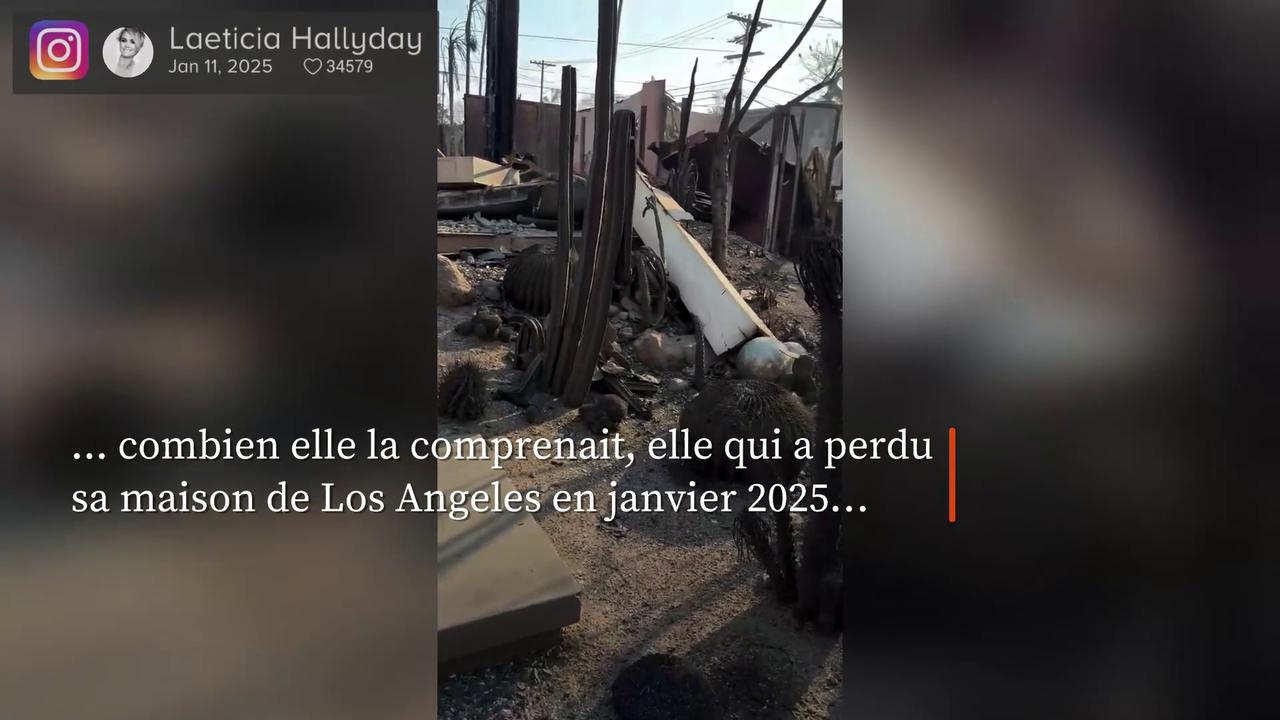 Video thumbnail for Laeticia Hallyday «bouleversée» devant la vidéo d'une maison brûlée par les incendies en Gironde.