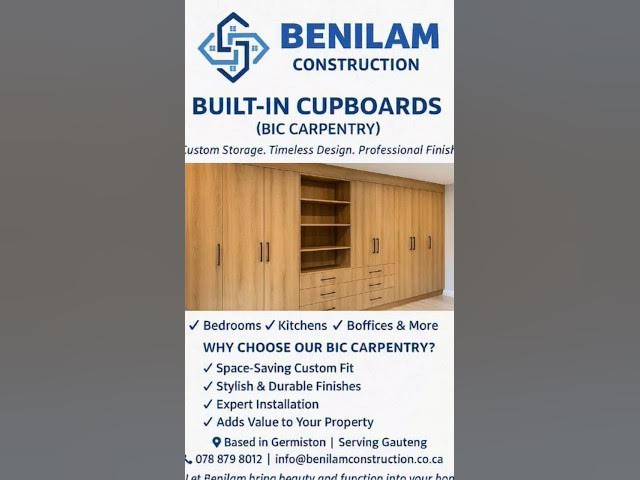 Video thumbnail for BENILAM CONSTRUCTION B.I.C CUPBOARDS