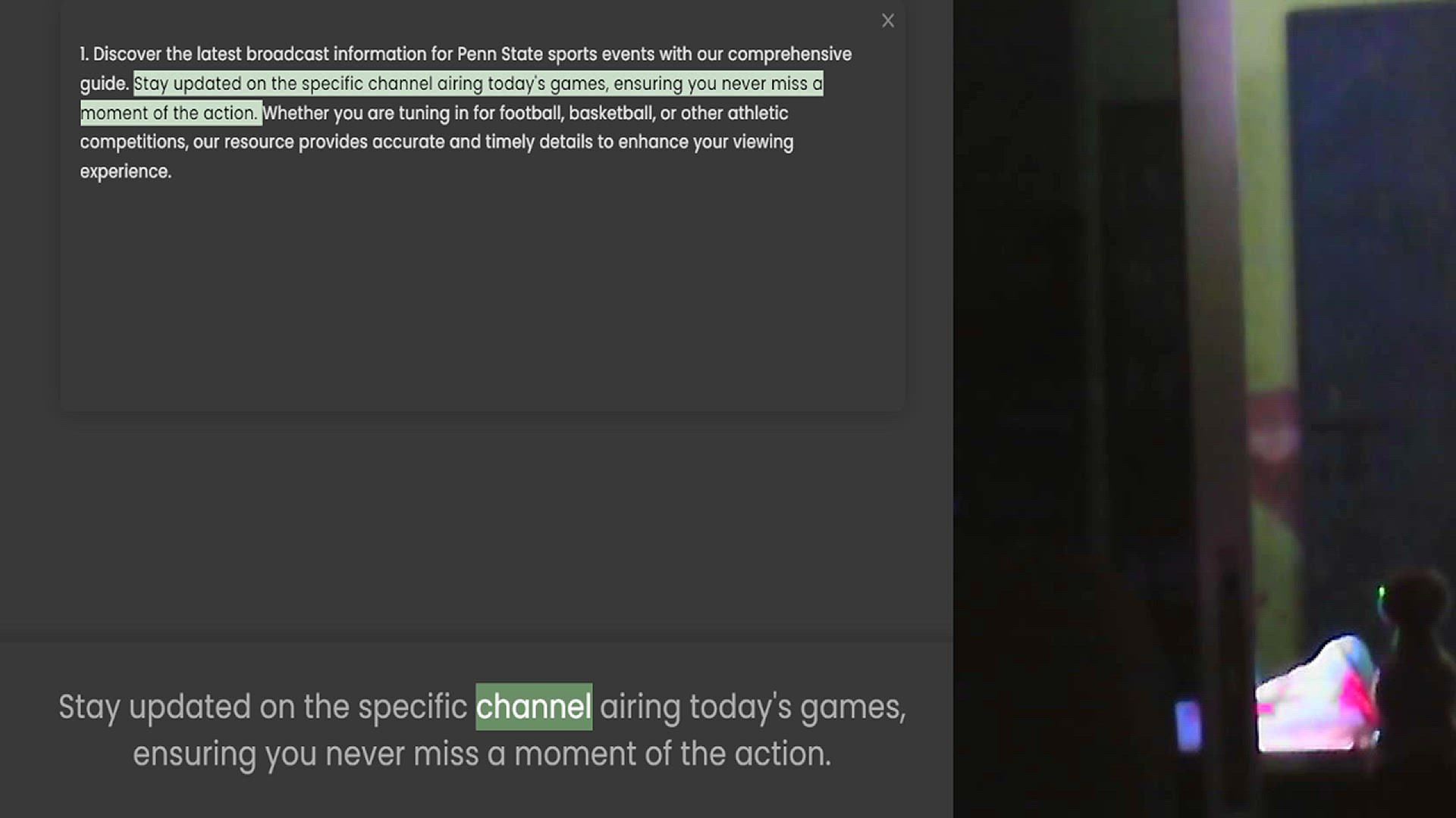 Video thumbnail for 1. Discover the latest broadcast information for Penn State sports events with our comprehensive guide. Stay updated on the specific channel airing today's games, ensuring you never miss a moment of the action. Whether you are tuning in f