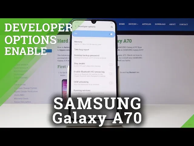 Video thumbnail for How to Use Developer Options in SAMSUNG Galaxy A70 - Enable Developer Features