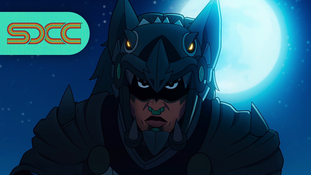 'Video thumbnail for Aztec Batman: Clash of Empires Exclusive Trailer - SDCC 2025'
