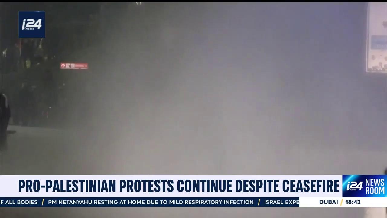 Video thumbnail for Pro-palestinian protests continue despite ceasefire