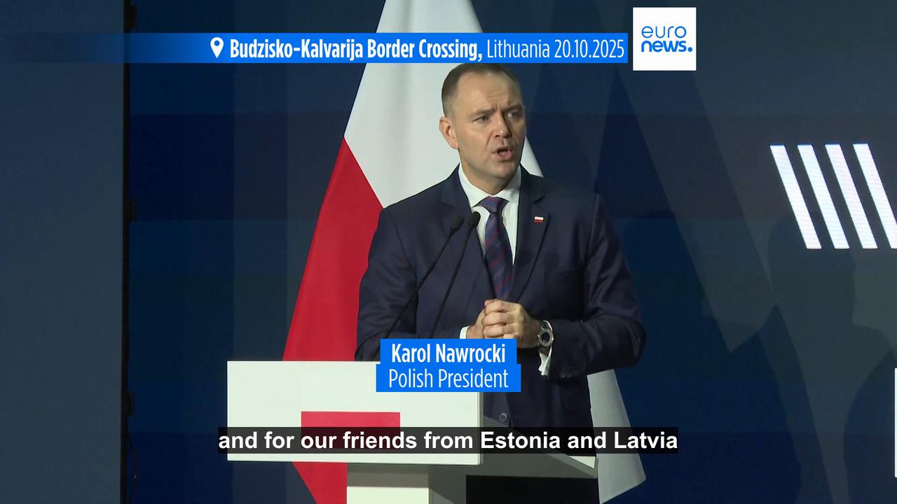 'Video thumbnail for New road linking Baltic states to Poland opens at time of tensions with Russia'