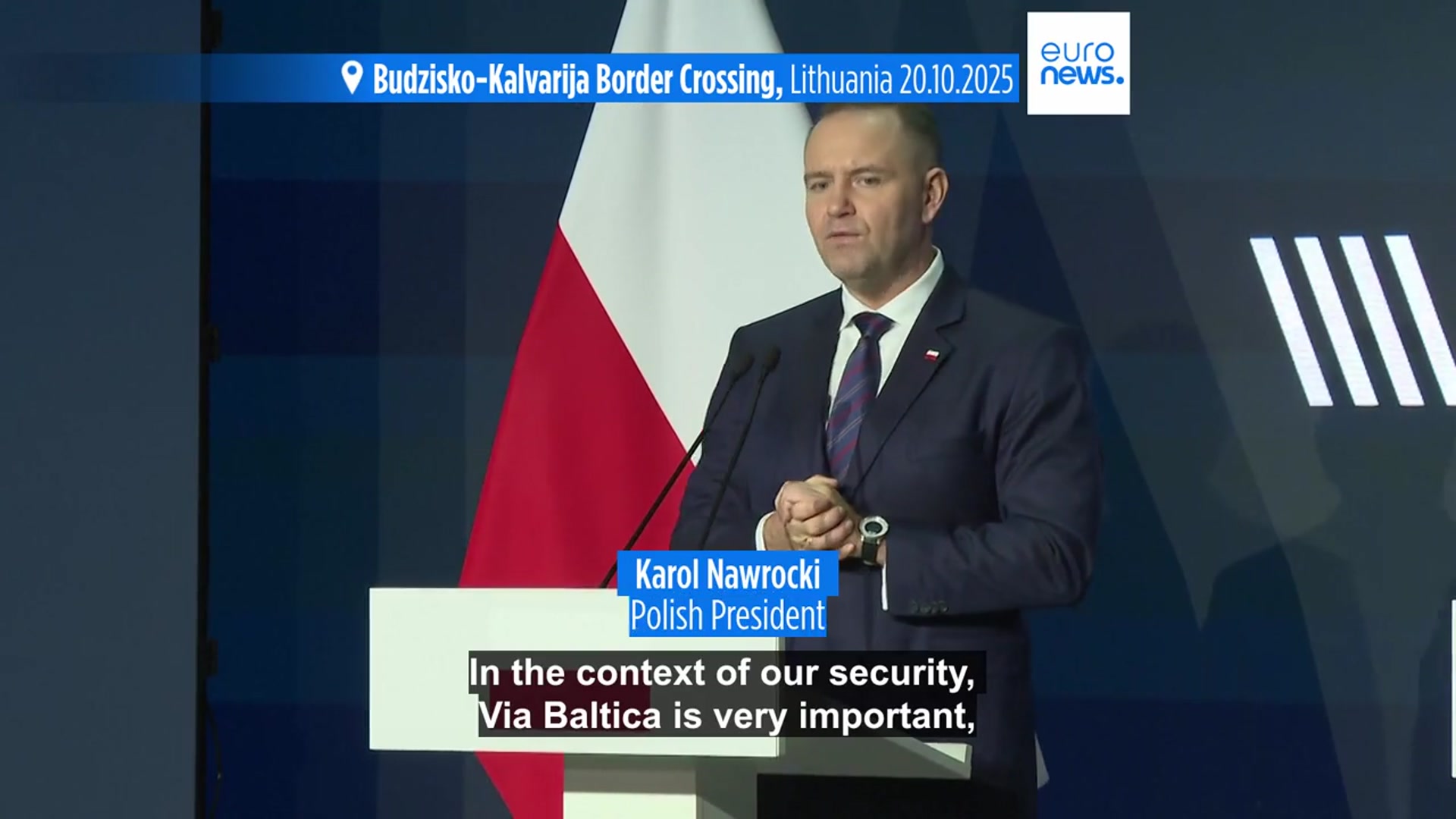 'Video thumbnail for New road linking Baltic states to Poland opens at time of tensions with Russia'
