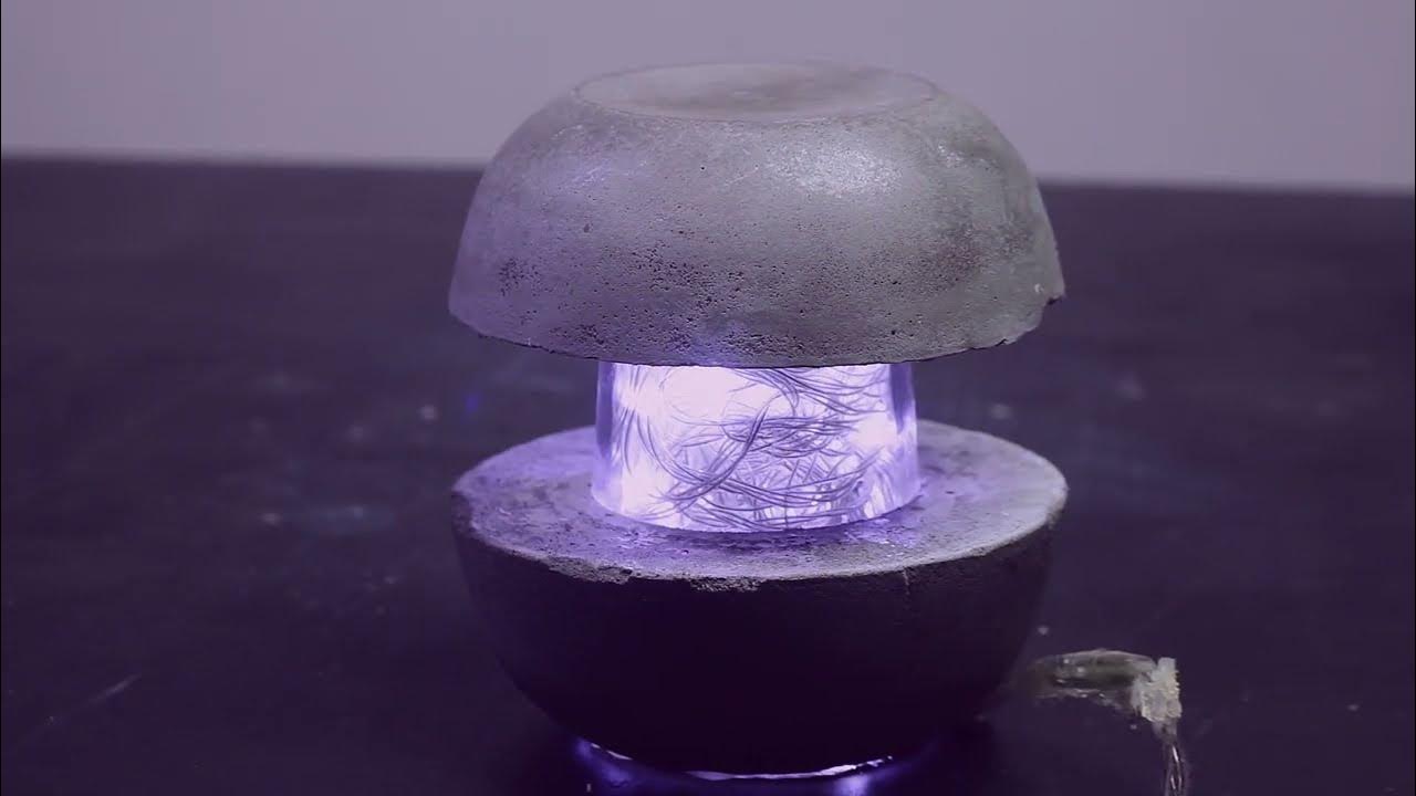 Video thumbnail for Homemade Modern Concrete LED desk lamp