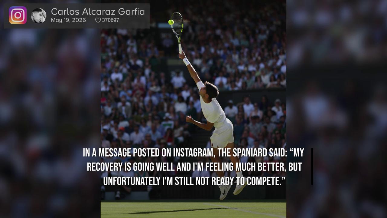 Video thumbnail for Two-Time Champion Alcaraz Pulls Out Of Wimbledon With Wrist Injury.