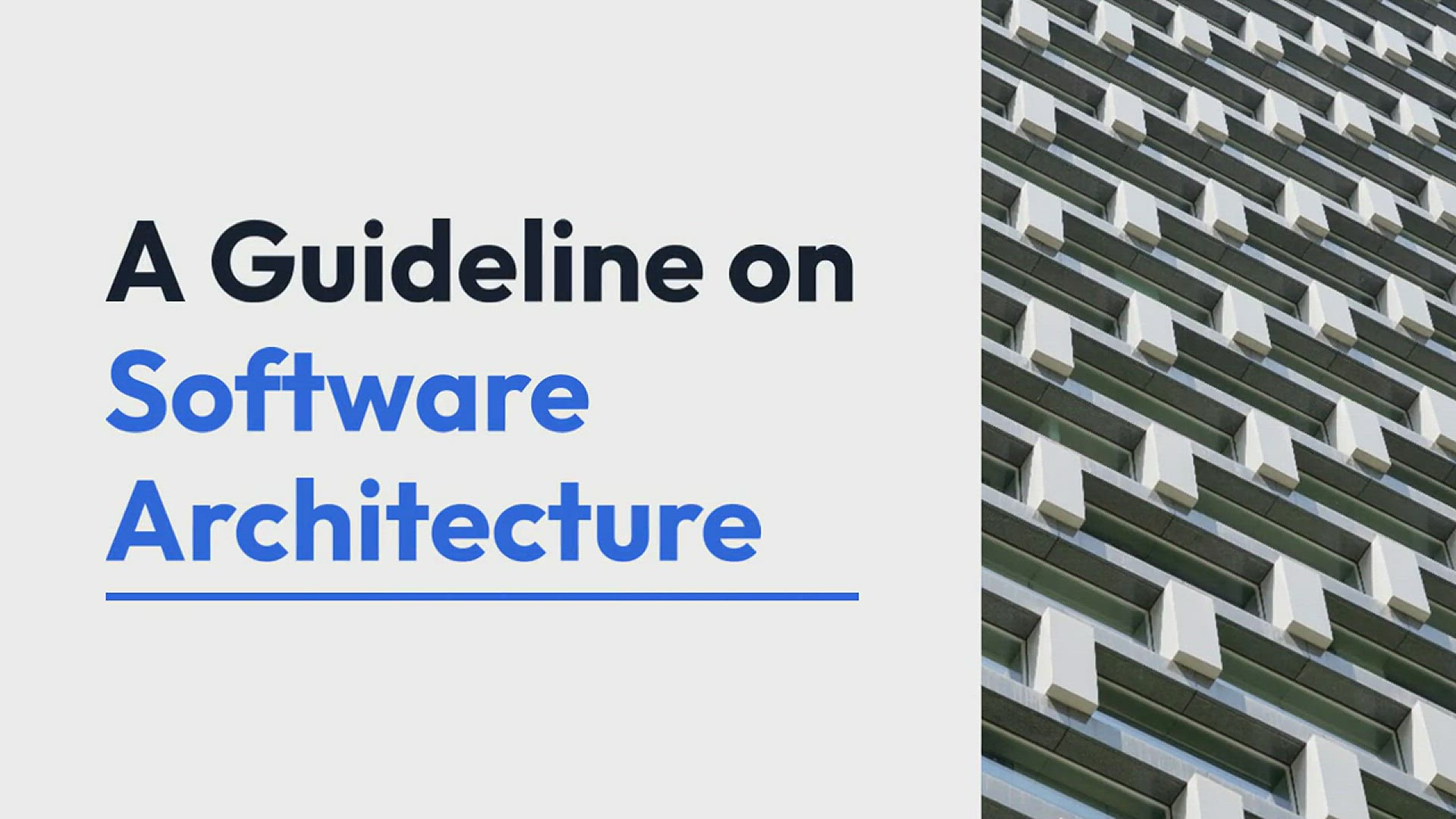 'Video thumbnail for A Guideline on Software Architecture'