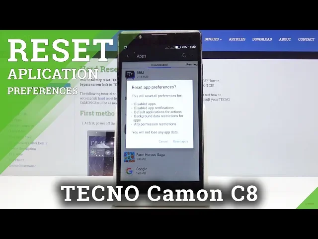 Video thumbnail for How to Restore Original Defaults in Tecno Camon C8 - Reset App Preferences
