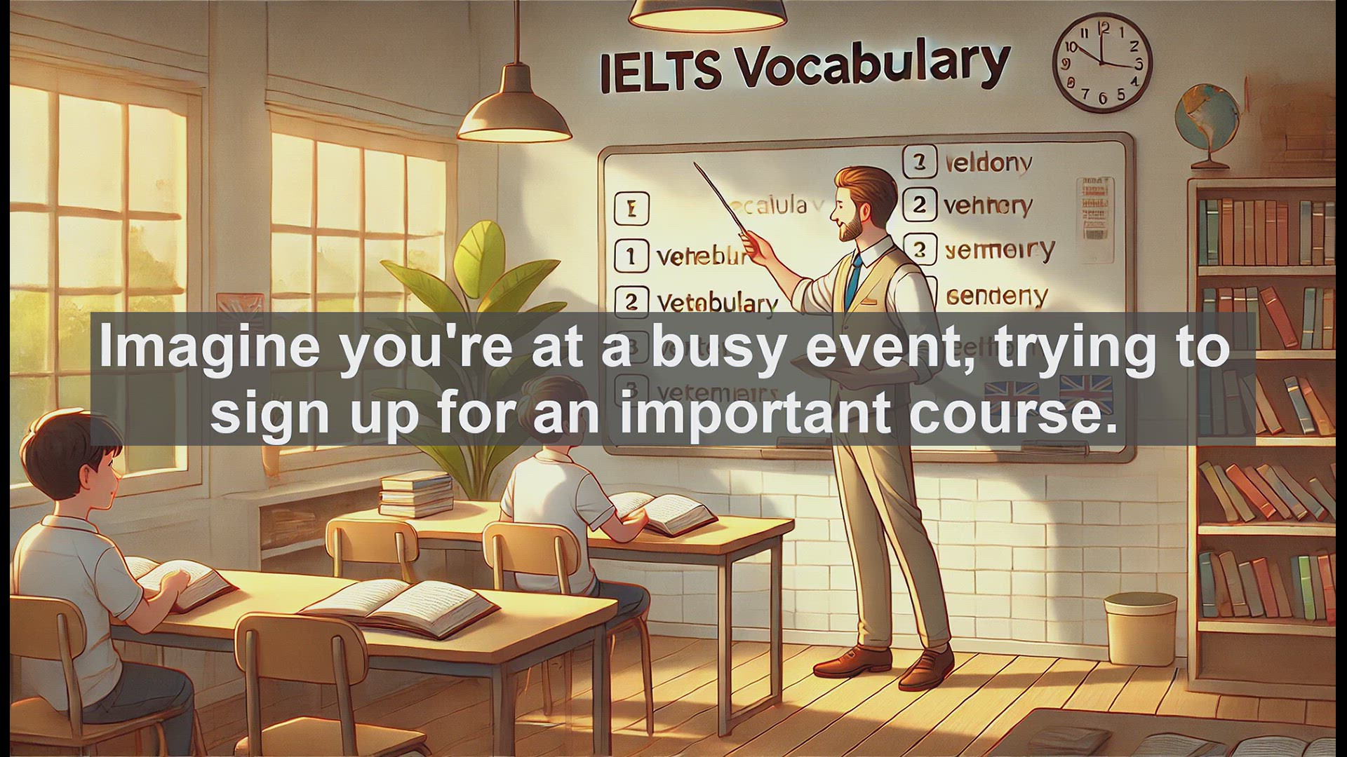 'Video thumbnail for 2500 Must Know IELTS 6.5 Vocabulary - Understanding 'Registering': Key Word for IELTS Success'