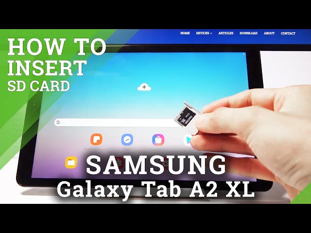 Video thumbnail for How to Insert Micro SD Card in SAMSUNG Galaxy Tab A2 XL - External Storage