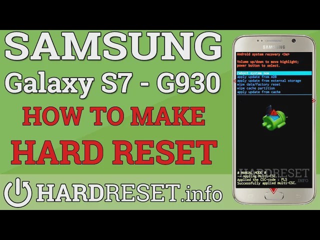 Video thumbnail for HARD RESET TUTORIAL - SAMSUNG Galaxy S7 (G930)  Remove Screen Lock And all Data