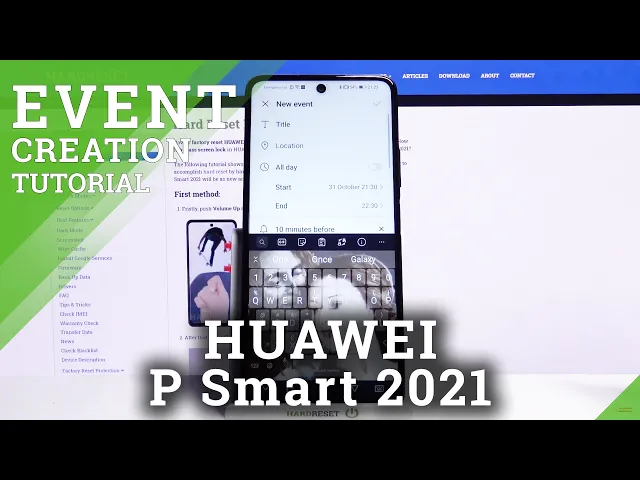 Video thumbnail for How to Add Event to Calendar in HUAWEI P Smart 2021 – Create Events