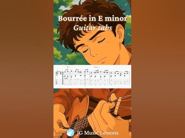 Video thumbnail for Bourree in E minor by Bach with guitar tabs 🎸