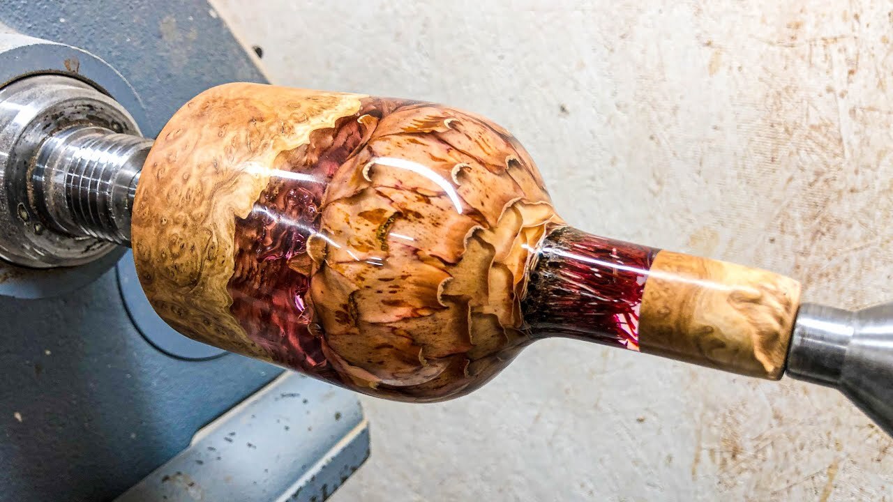 Video thumbnail for Woodturning - Artichoke Burl Bottle