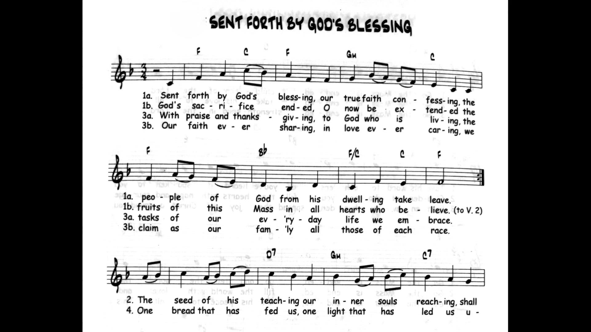 'Video thumbnail for Sent Forth by God's Blessing - Catholic Mass Song Sheet Music'