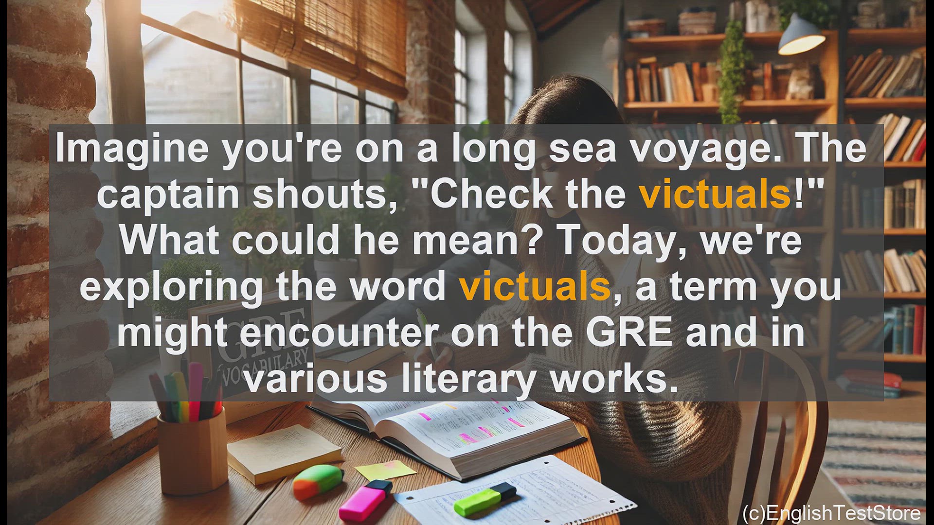 'Video thumbnail for GRE Vocabulary Lesson: Exploring the Nautical Term 'Victuals''