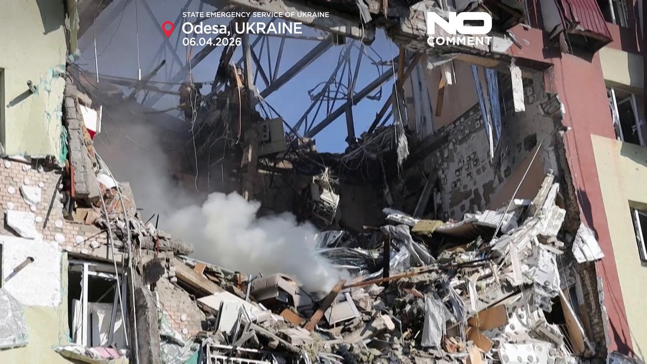 Video thumbnail for Russian strike on Odesa kills three, including child