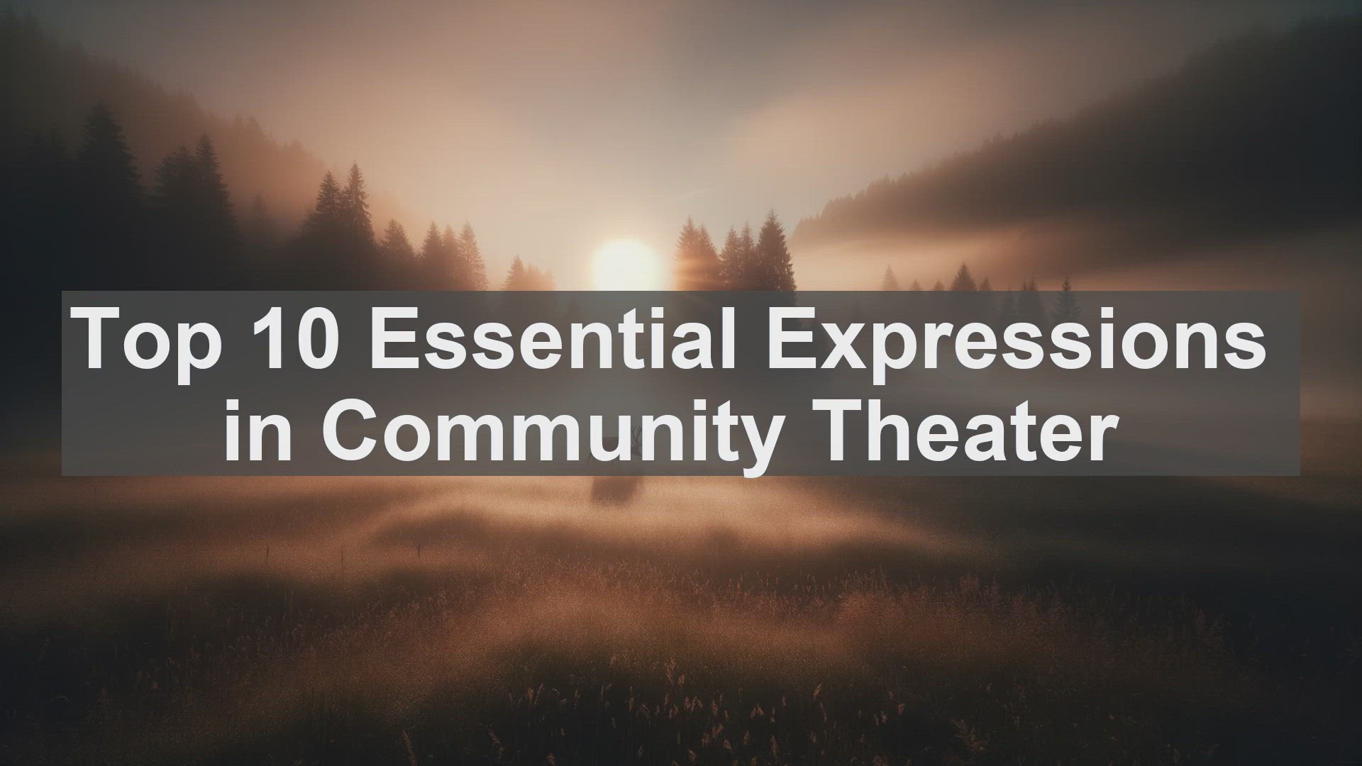'Video thumbnail for Top 10 Essential Expressions in Community Theater'