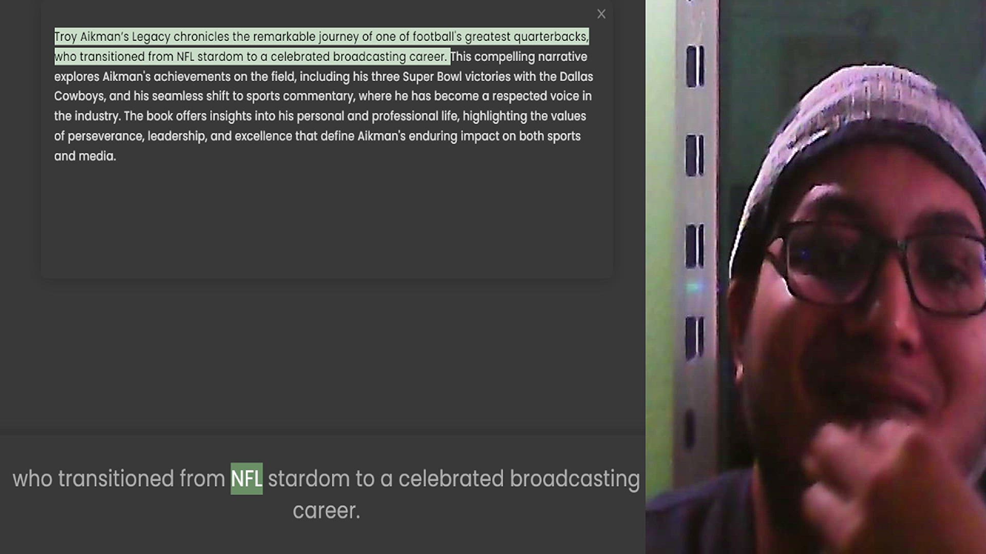 Video thumbnail for Troy Aikman’s Legacy chronicles the remarkable journey of one of football's greatest quarterbacks, who transitioned from NFL stardom to a celebrated broadcasting career. This compelling narrative explores Aikman's achievements on the fiel