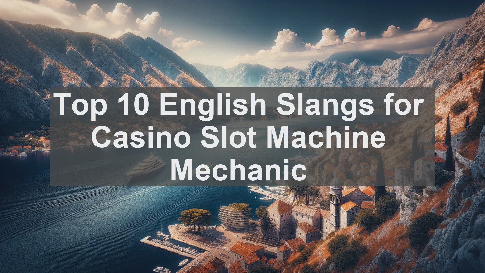 'Video thumbnail for Top 10 English Slangs for Casino Slot Machine Mechanic'