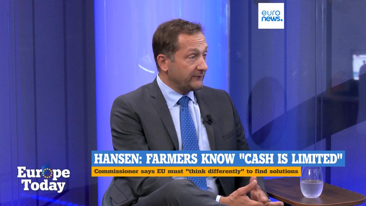 Video thumbnail for Farmers know 'cash is limited', European Commissioner for Agriculture Christophe Hansen says